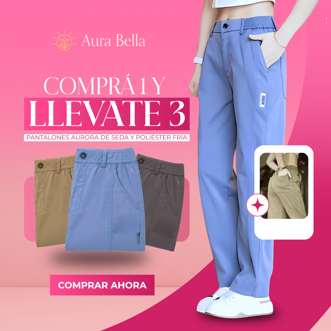 [COMPRÁ 2 Y LLEVATE 3] Pantalones Aurora de Seda y Poliéster Fría