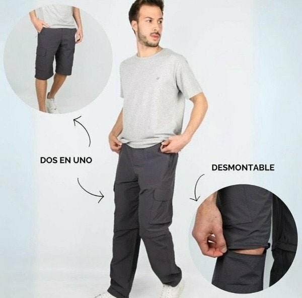 [COMPRÁ 1 Y LLEVATE 2] Pantalón Cargo Unisex 2 en 1 — Impermeable y Desmontable